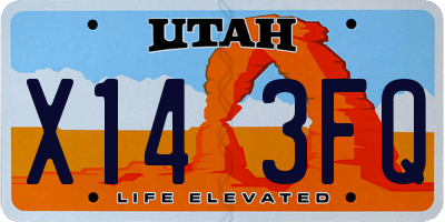 UT license plate X143FQ