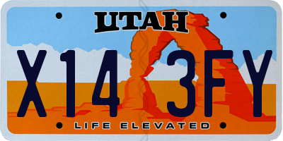 UT license plate X143FY