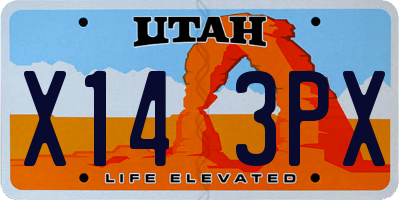 UT license plate X143PX