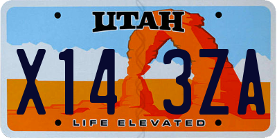 UT license plate X143ZA