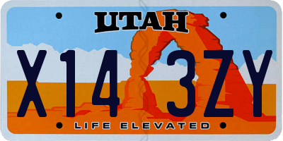 UT license plate X143ZY