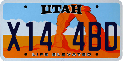 UT license plate X144BD