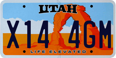 UT license plate X144GM