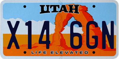 UT license plate X146GN