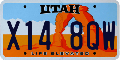 UT license plate X148QW