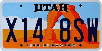 UT license plate X148SW