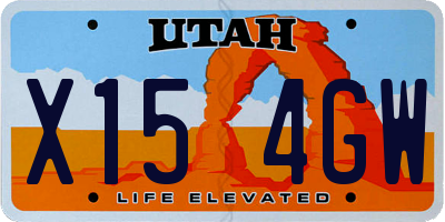 UT license plate X154GW