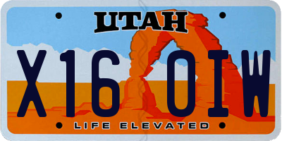 UT license plate X160IW