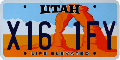 UT license plate X161FY