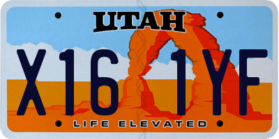 UT license plate X161YF