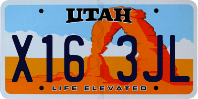 UT license plate X163JL