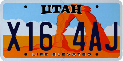 UT license plate X164AJ