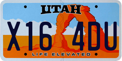 UT license plate X164DU