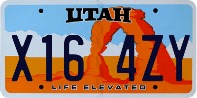 UT license plate X164ZY