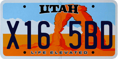 UT license plate X165BD