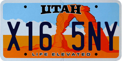 UT license plate X165NY
