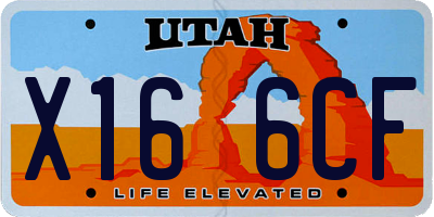 UT license plate X166CF