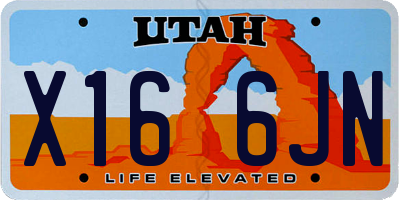 UT license plate X166JN