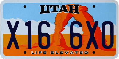 UT license plate X166XO