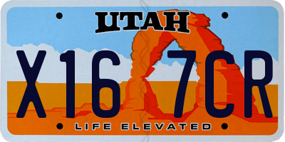 UT license plate X167CR