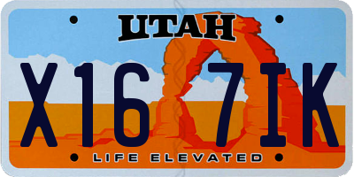 UT license plate X167IK