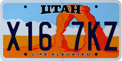 UT license plate X167KZ