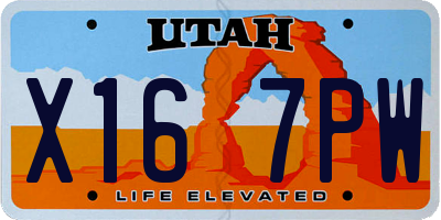 UT license plate X167PW