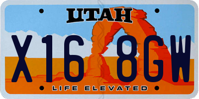 UT license plate X168GW