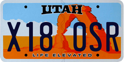 UT license plate X180SR