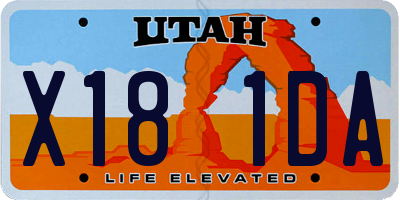 UT license plate X181DA