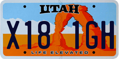 UT license plate X181GH