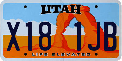 UT license plate X181JB