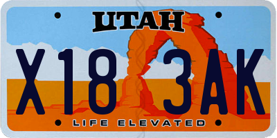 UT license plate X183AK
