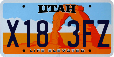 UT license plate X183FZ