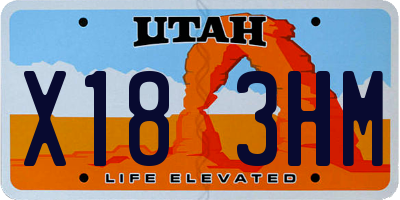 UT license plate X183HM