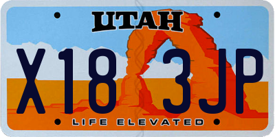 UT license plate X183JP