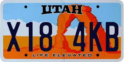 UT license plate X184KB
