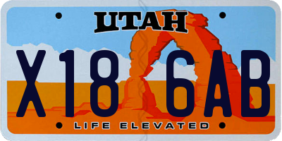 UT license plate X186AB
