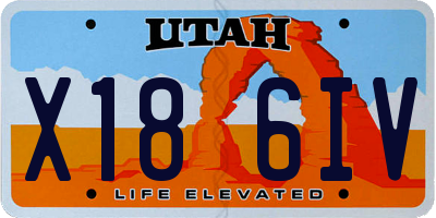 UT license plate X186IV