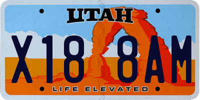 UT license plate X188AM