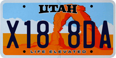 UT license plate X188DA
