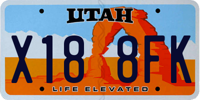 UT license plate X188FK