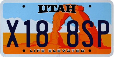 UT license plate X188SP