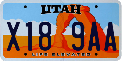 UT license plate X189AA