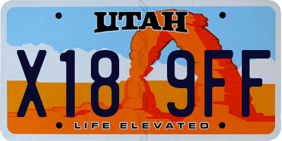 UT license plate X189FF
