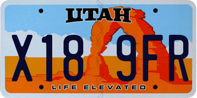 UT license plate X189FR
