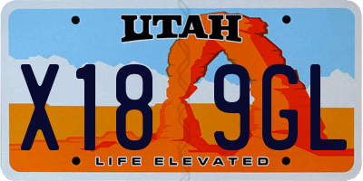 UT license plate X189GL