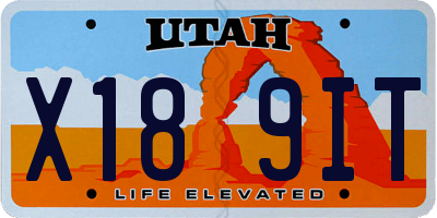 UT license plate X189IT