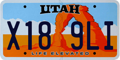 UT license plate X189LI