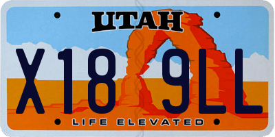UT license plate X189LL